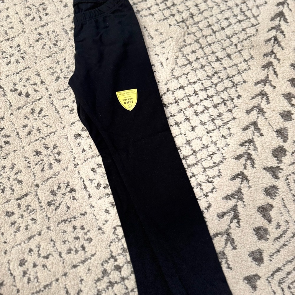 Black Leggings with Yellow Patch